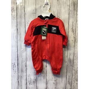Puma Baby Boy/Girl Hoodie Bodysuit Romper Coveralls Red Size 0-3M